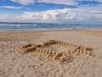 Scenic view of beach against sky