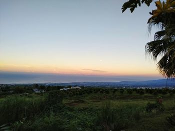 Scenic view of landscape against sky during sunset