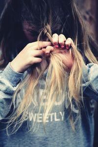 Close-up of woman with tattoo