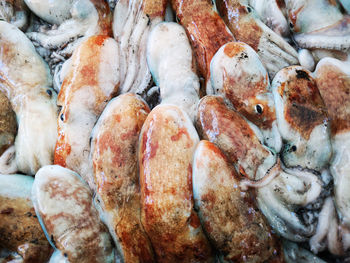 Full frame shot of meat on barbecue