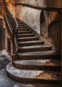 Staircase in abandoned building