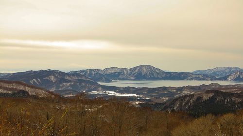 Scenic view of mountains against sky