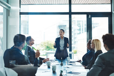 Business colleagues working in office