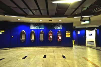 Interior of empty subway