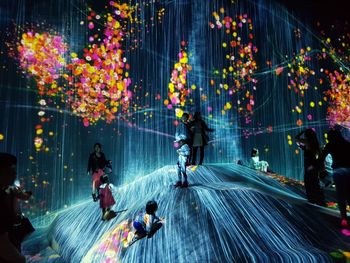 Group of people at night