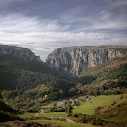 High angle view of landscape against sky