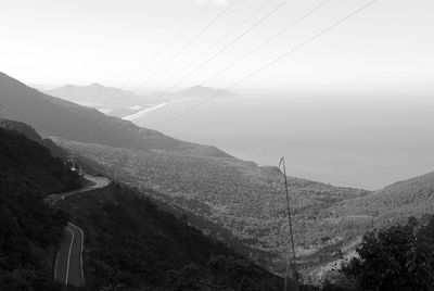 Scenic view of mountains against clear sky