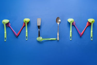 High angle view of candies on table