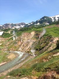 Scenic view of mountains against sky