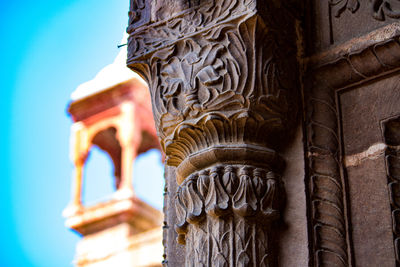 Low angle view of statue of a temple