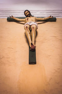 Cross on beach