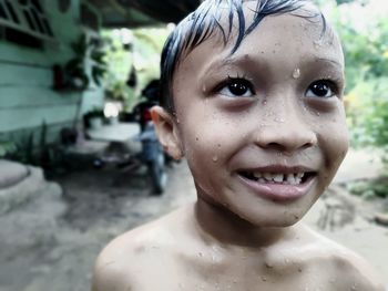 Close-up of smiling boy