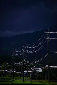 Illuminated landscape at night