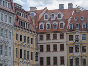 Low angle view of buildings in city