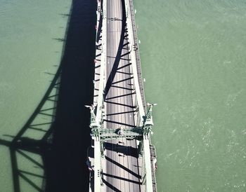 High angle view of ship on sea