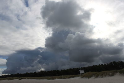 Storm clouds over field