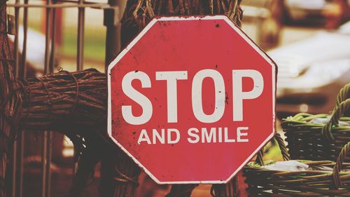 Close-up of road sign