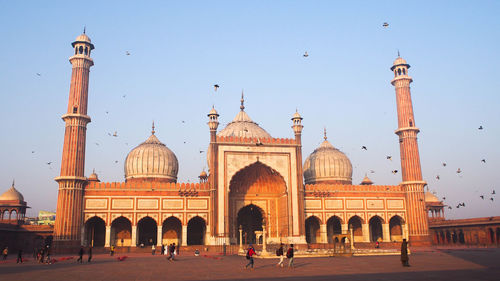 Jama masjid under the blue sky in the morning