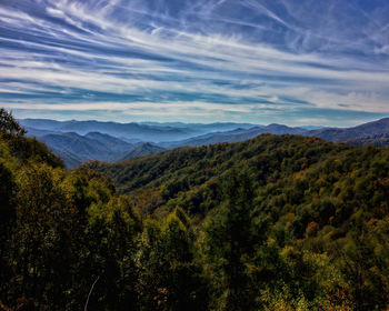 Scenic view of mountains against sky