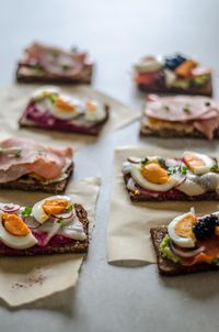 High angle view of food in plate on table