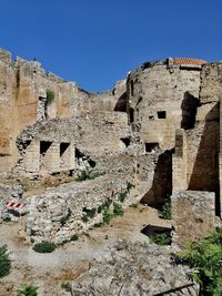 Old ruined building against clear sky