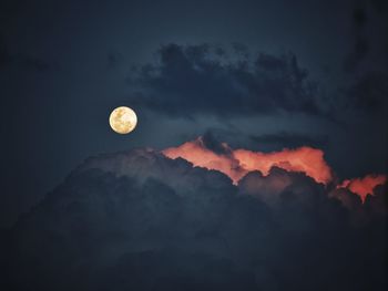 Low angle view of moon in sky