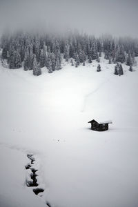 Scenic view of snow covered landscape