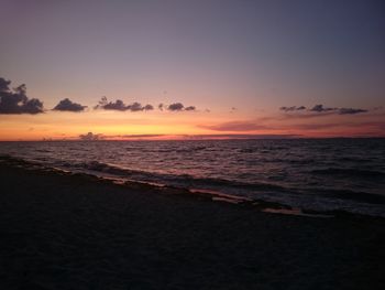 Scenic view of beach during sunset