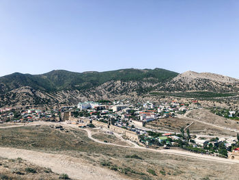 View to sudak city, from a mountain, crimea