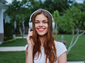 Portrait of smiling young woman