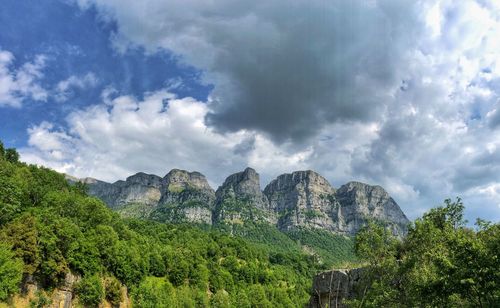 Panoramic view of landscape and mountains against sky