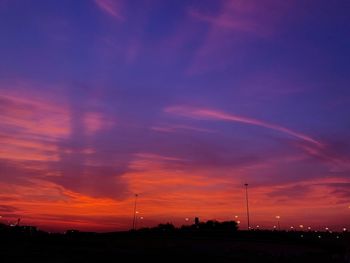 Scenic view of dramatic sky during sunset