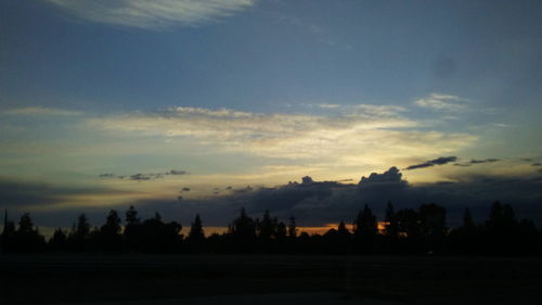 Silhouette of landscape at sunset