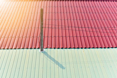 Full frame shot of multi colored building roof