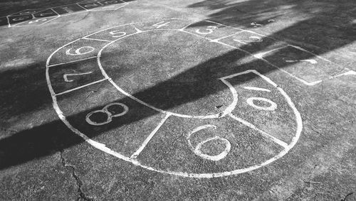 Hopscotch game on street