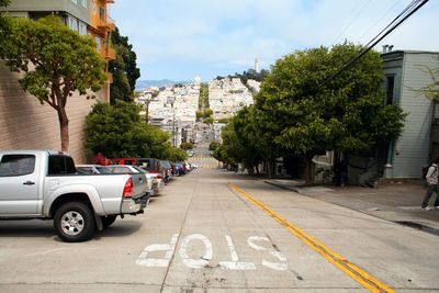 Road passing through city street