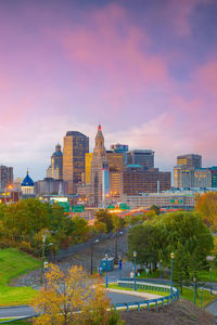 Buildings in city against sky