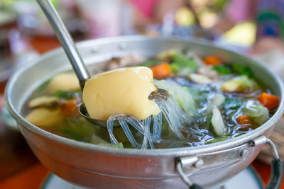 Close-up of drink in bowl