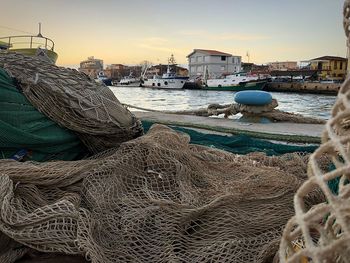 Fishing net at harbor