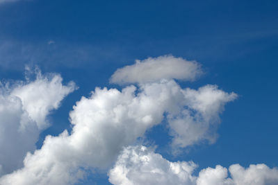 Low angle view of clouds in blue sky