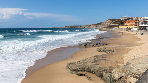 Scenic view of beach against sky