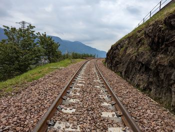 Railroad track against sky