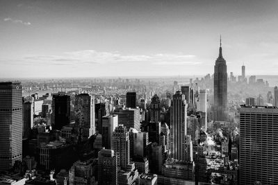 Aerial view of cityscape against sky