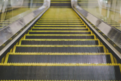 High angle view of escalator