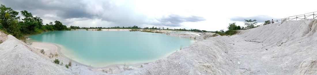 Panoramic view of lake against sky