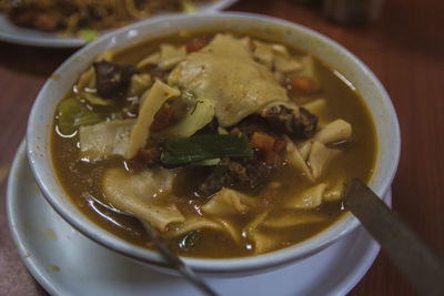 Close-up of meal served in bowl