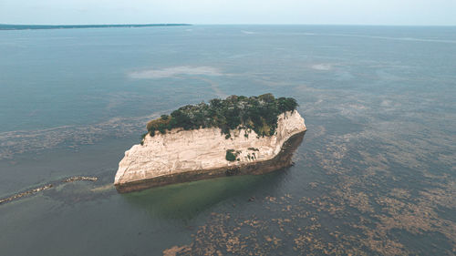 High angle view of sea against sky