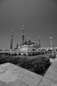 Black and white of crystal mosque or masjid kristal in kuala terengganu, terengganu.