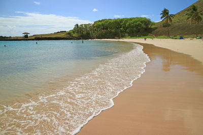 Scenic view of beach against sky