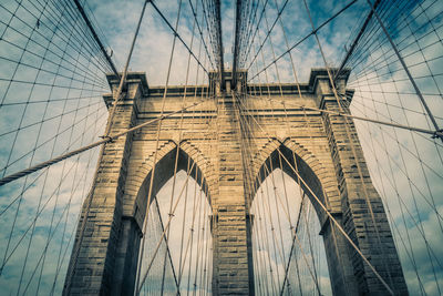 Low angle view of suspension bridge